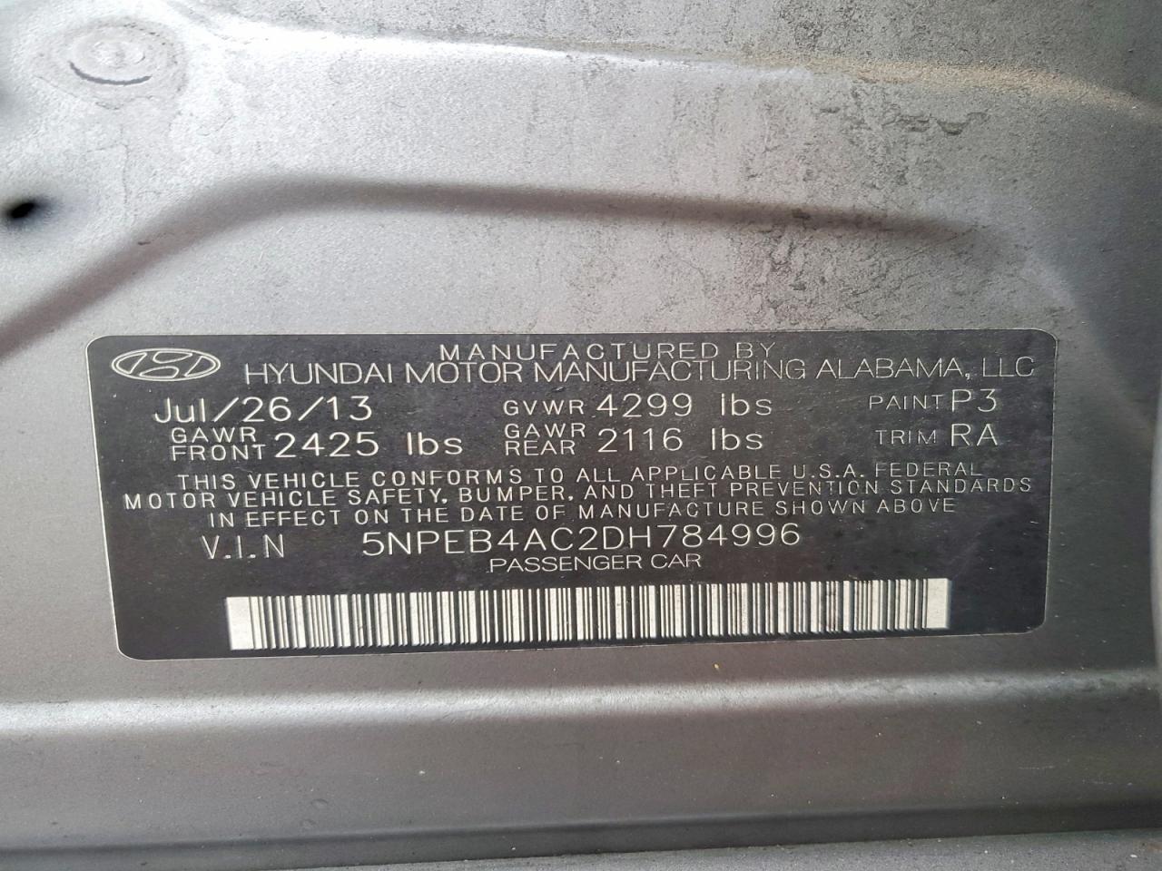 2013 HYUNDAI SONATA GLS photo 23