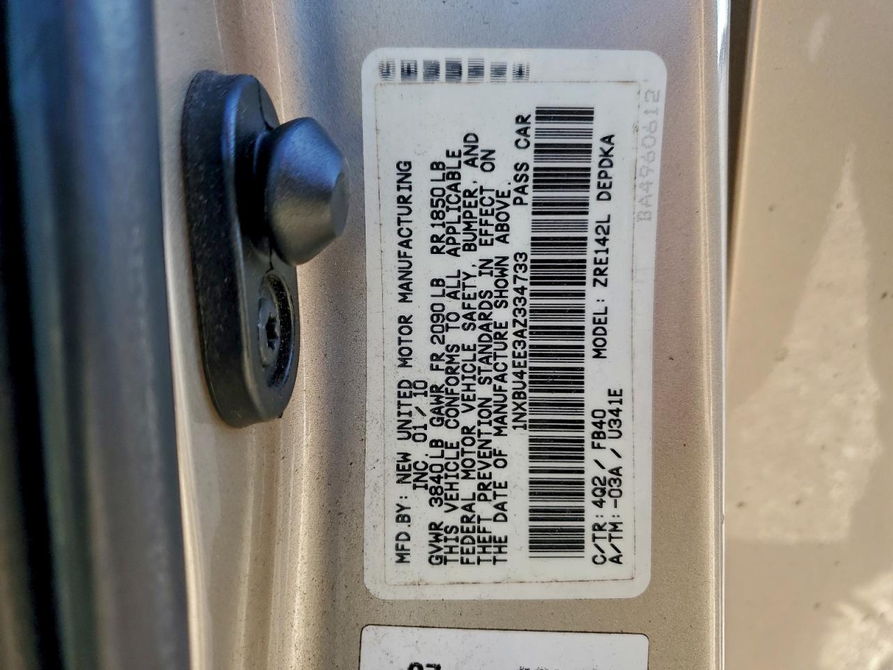 2010 TOYOTA COROLLA BASE photo 12