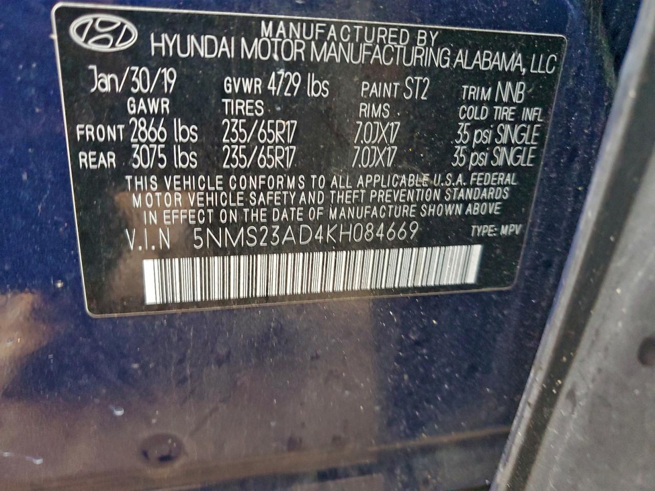 2019 HYUNDAI SANTA FE SE photo 13