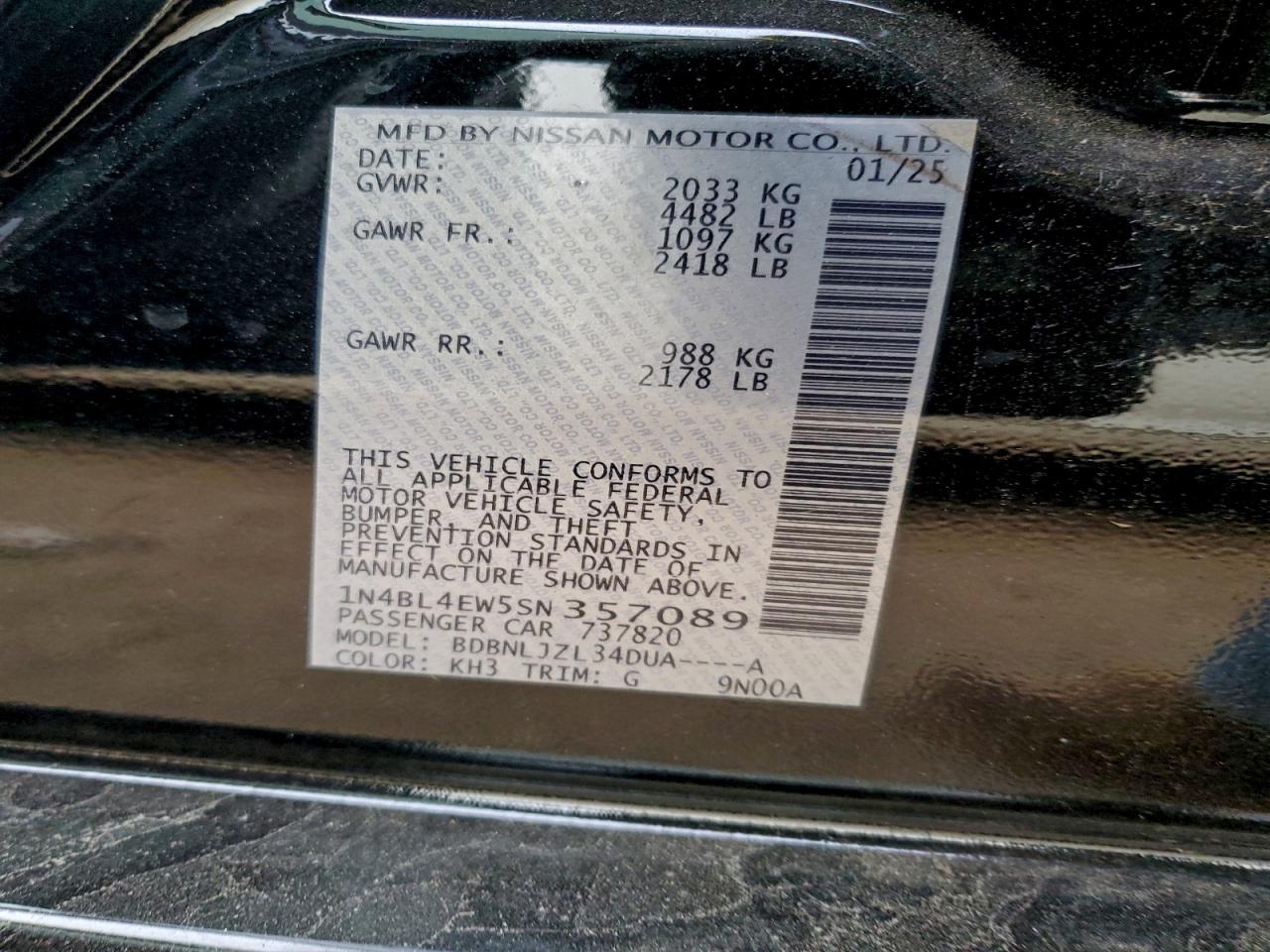 2025 NISSAN ALTIMA SL photo 12