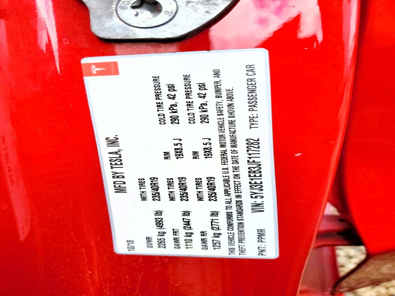 2018 TESLA MODEL 3 photo 12