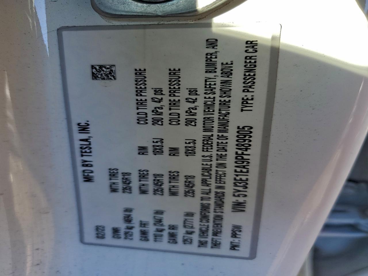 2023 TESLA MODEL 3 photo 12