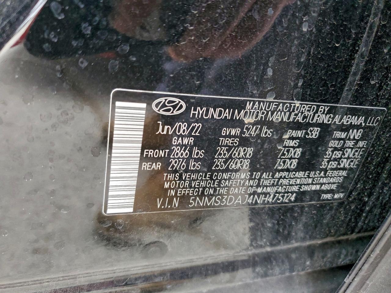 2022 HYUNDAI SANTA FE SEL photo 12