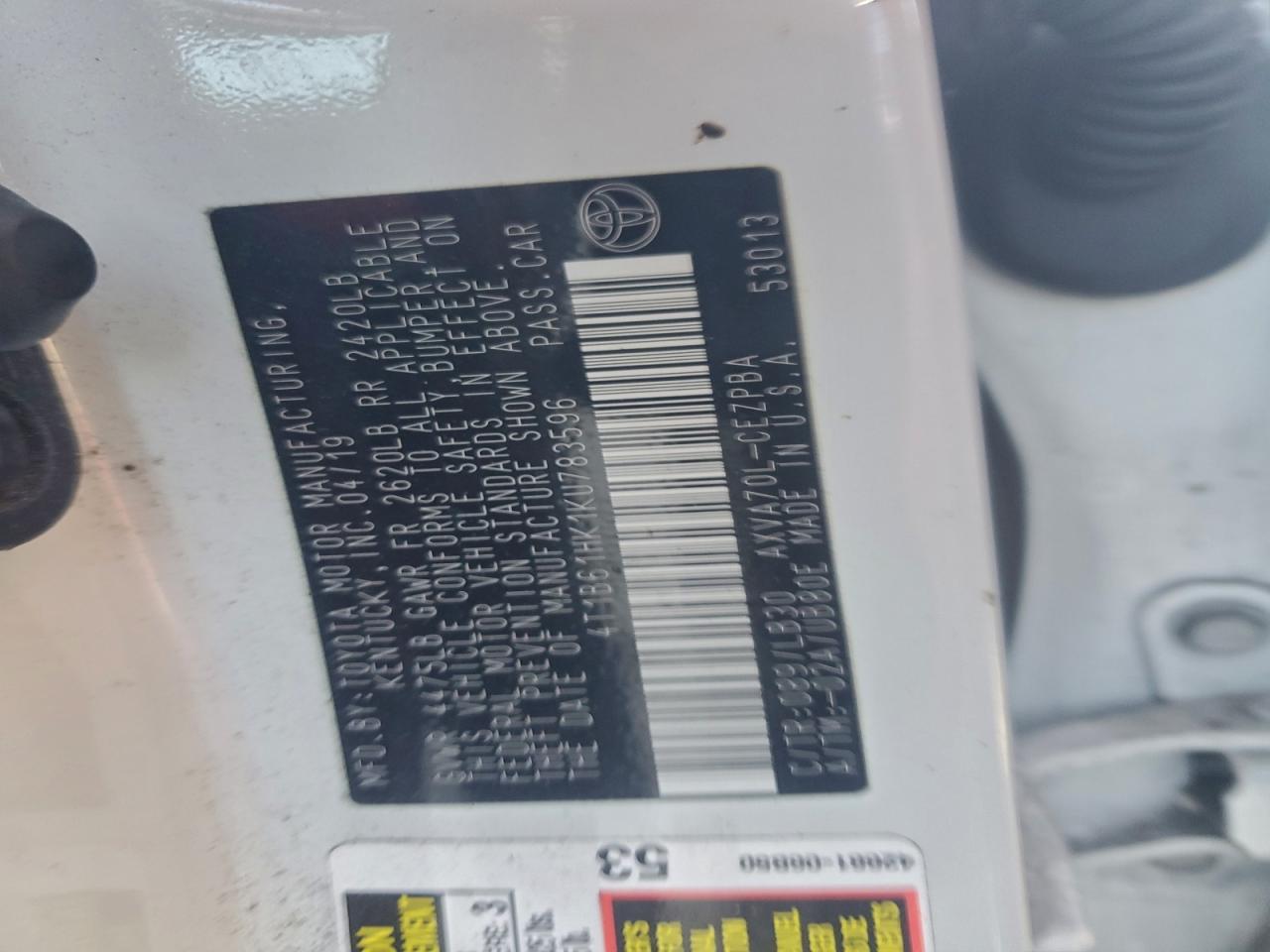 2019 TOYOTA CAMRY XSE photo 12