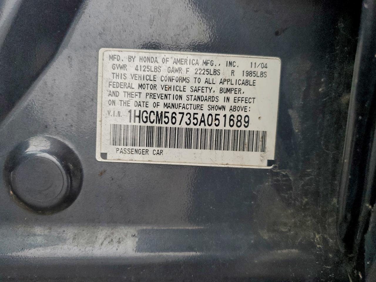 2005 HONDA ACCORD EX photo 13