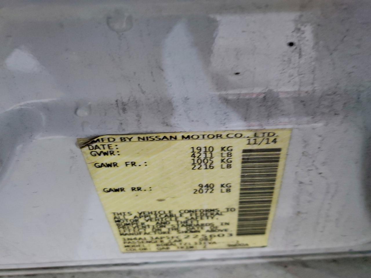 2015 NISSAN ALTIMA 2.5 SL photo 37