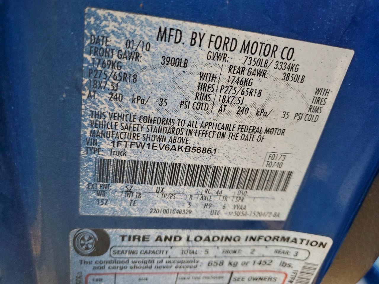 2010 FORD F150 SUPERCREW photo 12