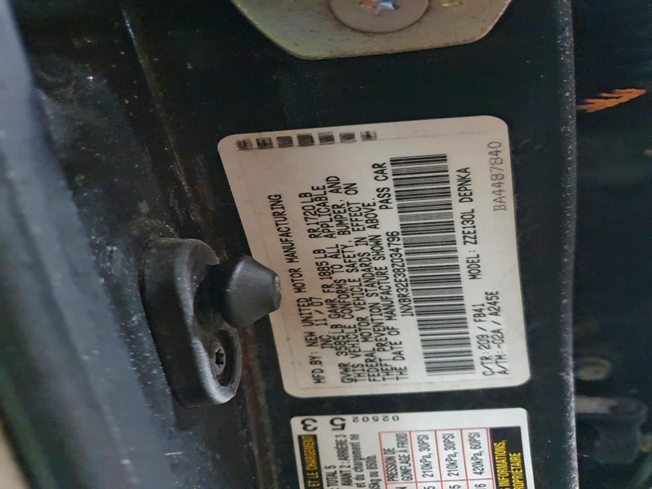 2008 TOYOTA COROLLA CE photo 12