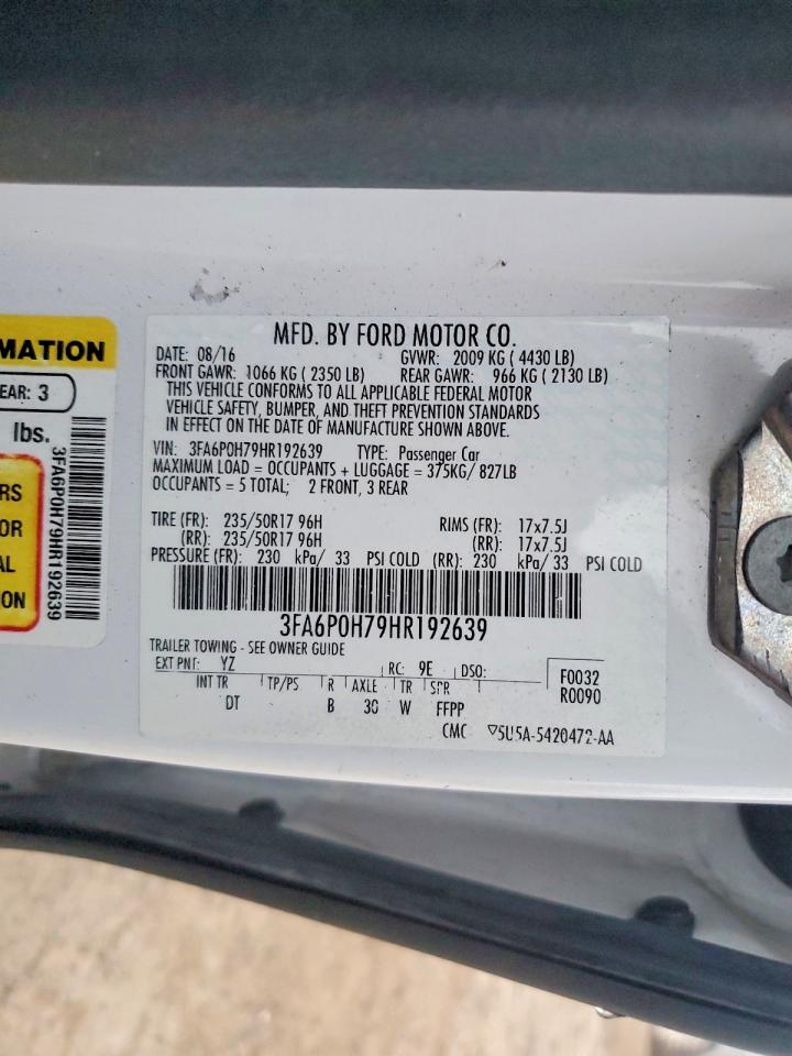 2017 FORD FUSION SE photo 12