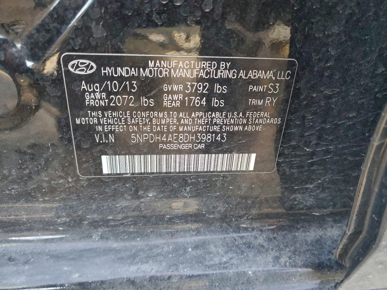 2013 HYUNDAI ELANTRA GLS photo 12