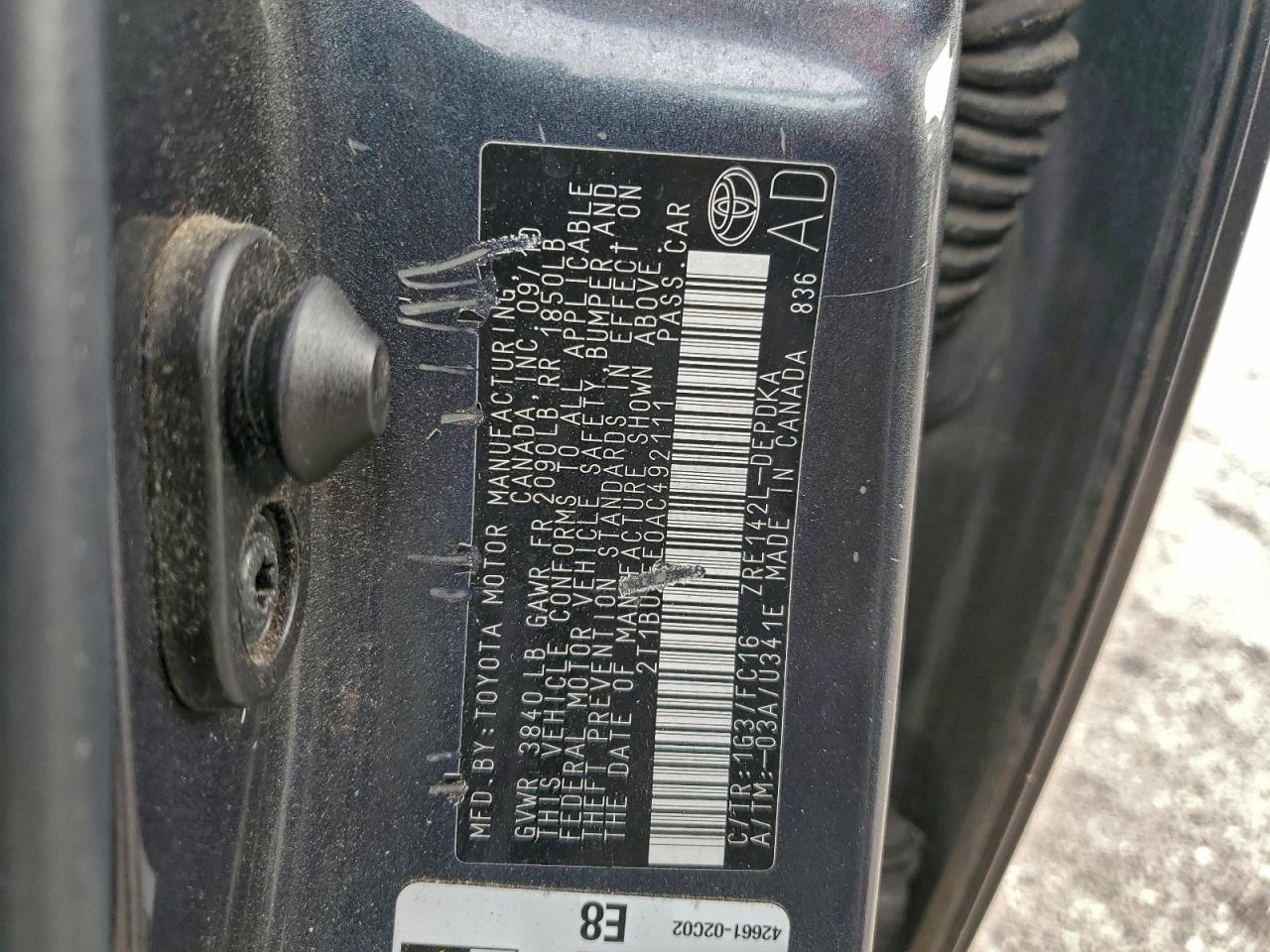 2010 TOYOTA COROLLA BASE photo 12