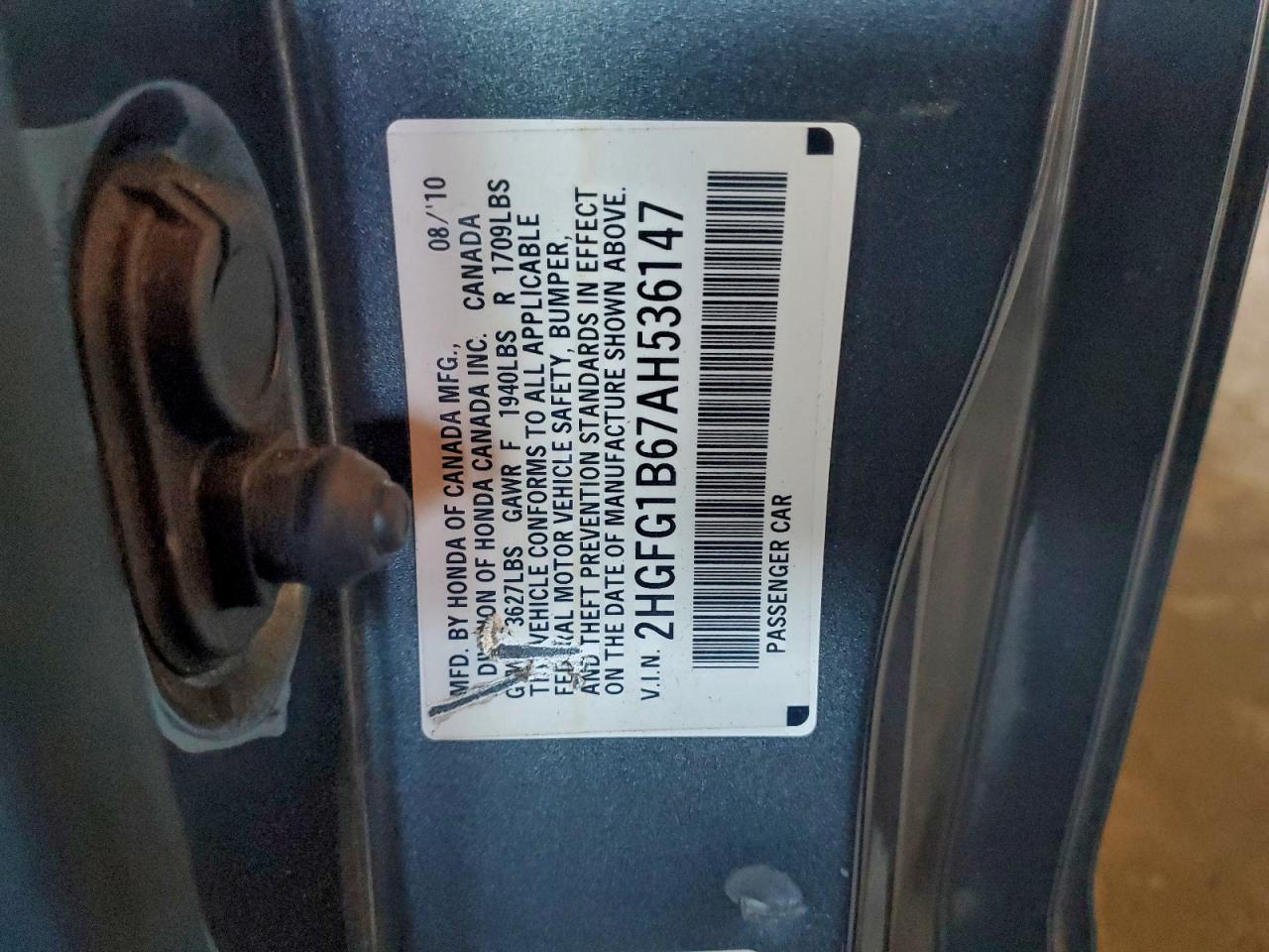 2010 HONDA CIVIC LX photo 12