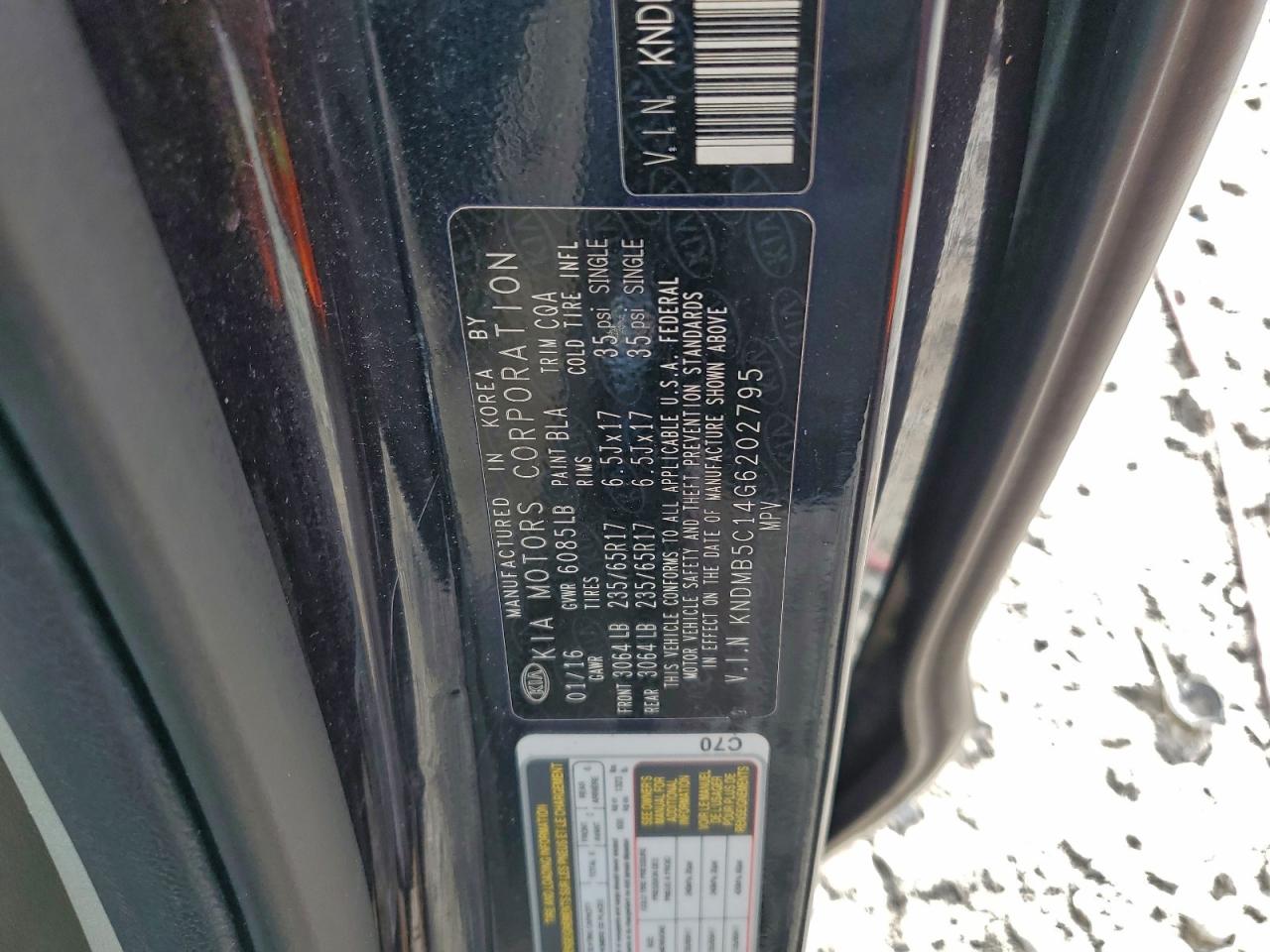2016 KIA SEDONA photo 13