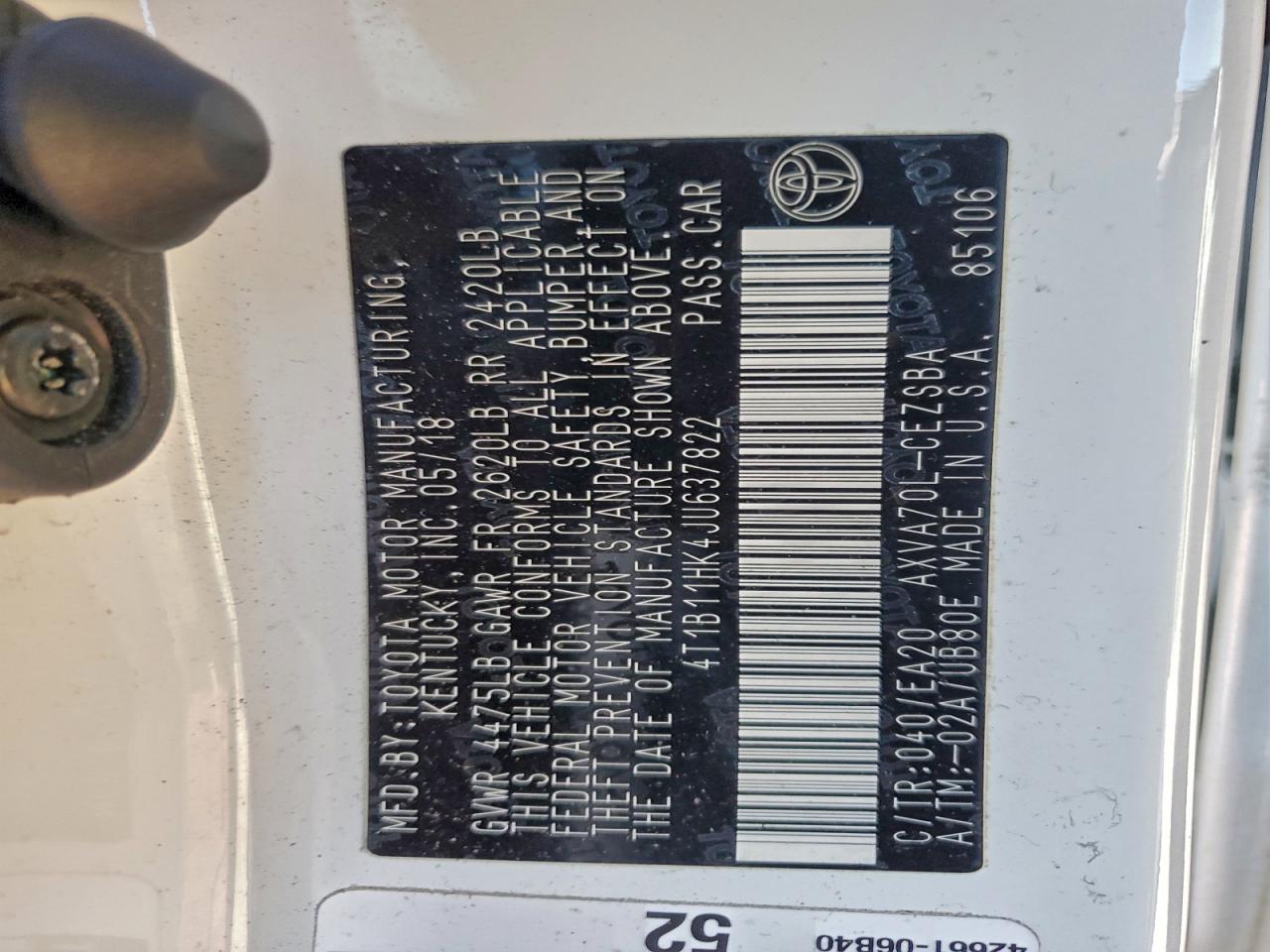 2018 TOYOTA CAMRY photo 25