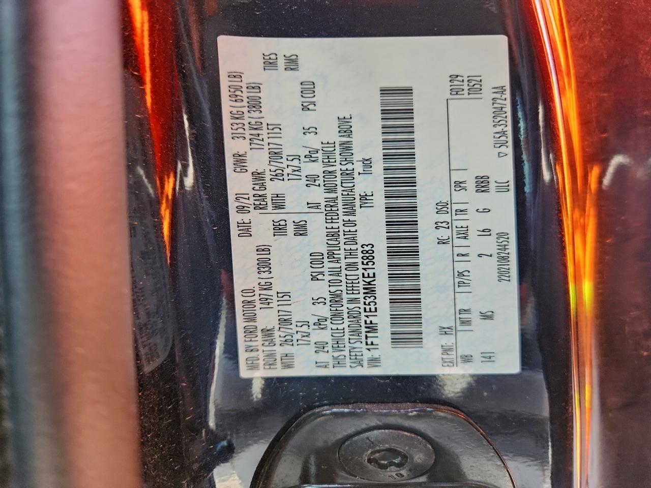 2021 FORD F150 photo 12
