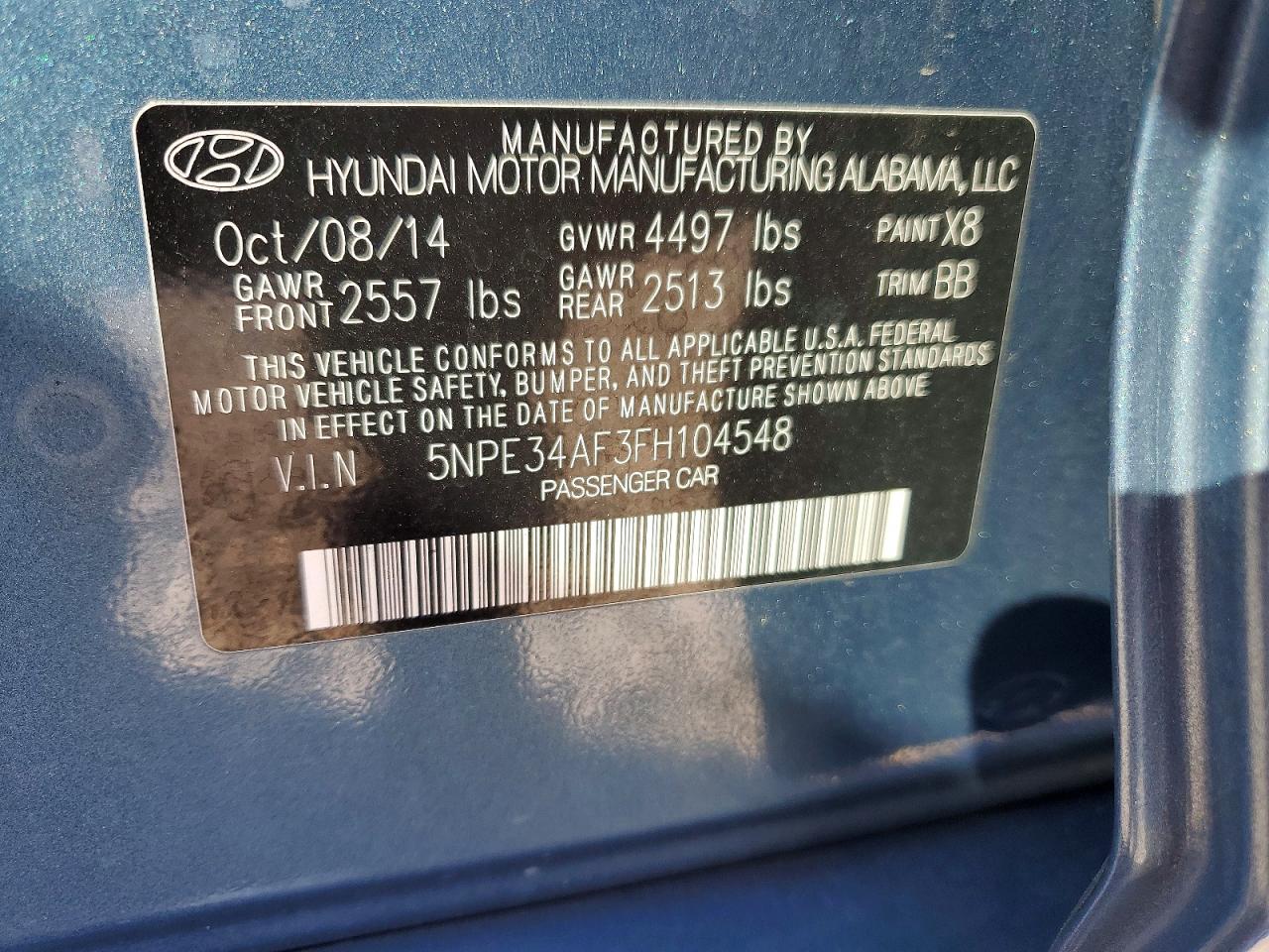 2015 HYUNDAI SONATA SPORT photo 12