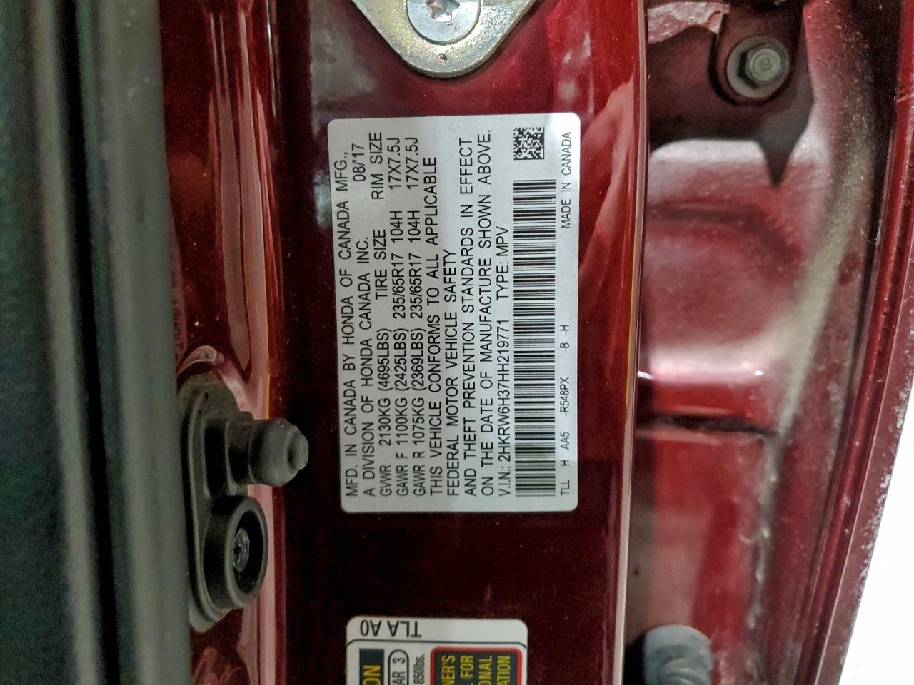 2017 HONDA CR-V LX photo 27