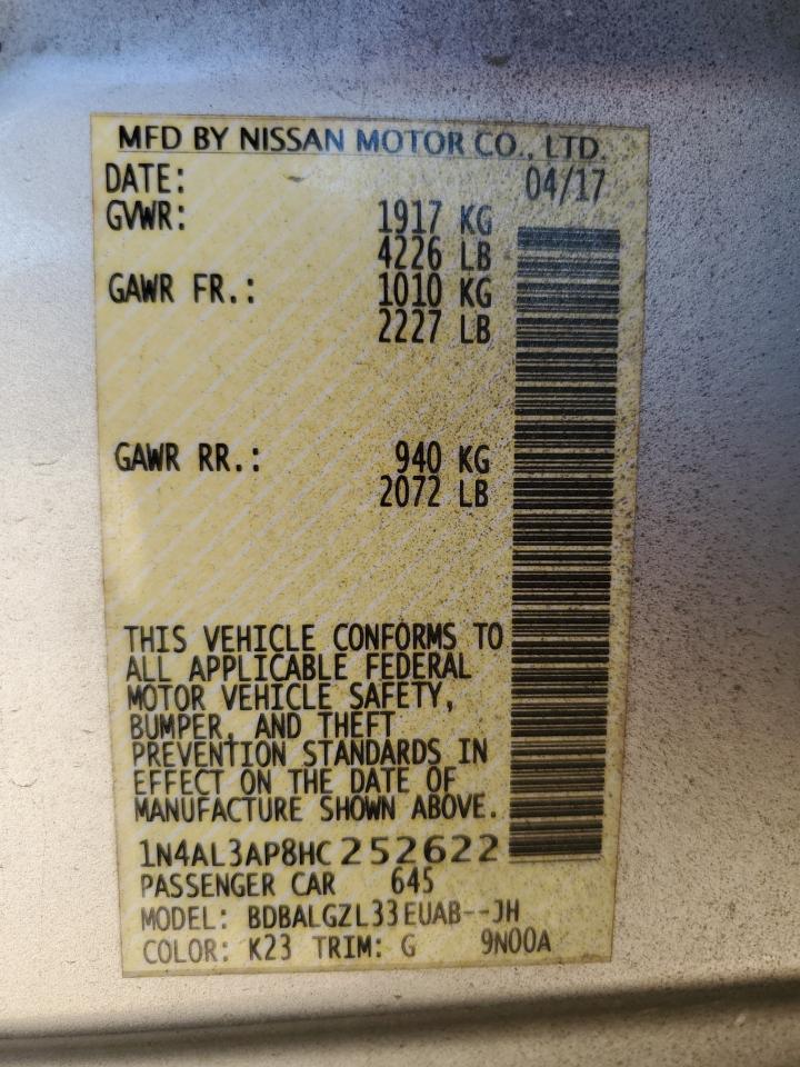 2017 NISSAN ALTIMA 2.5 photo 25