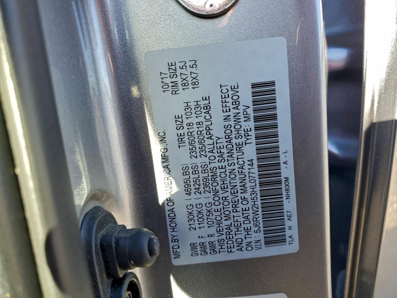 2017 HONDA CR-V EX photo 12