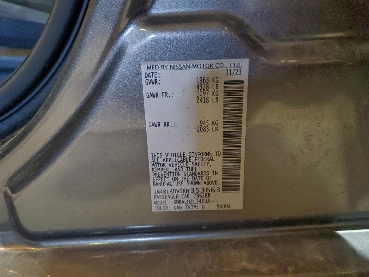 2024 NISSAN ALTIMA SV photo 12