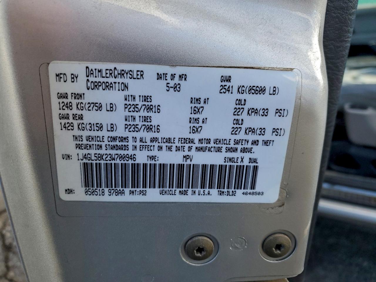 2003 JEEP LIBERTY LIMITED photo 13
