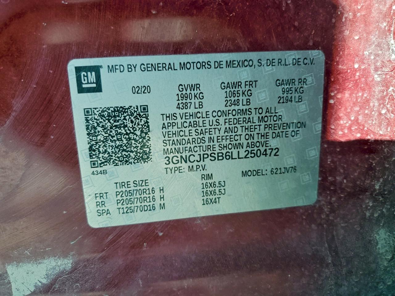 2020 CHEVROLET TRAX 1LT photo 13
