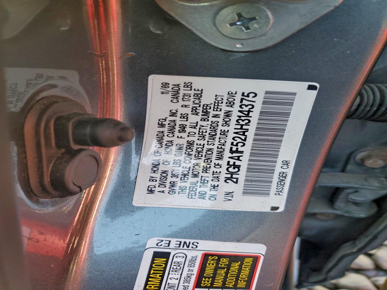 2010 HONDA CIVIC LX photo 12