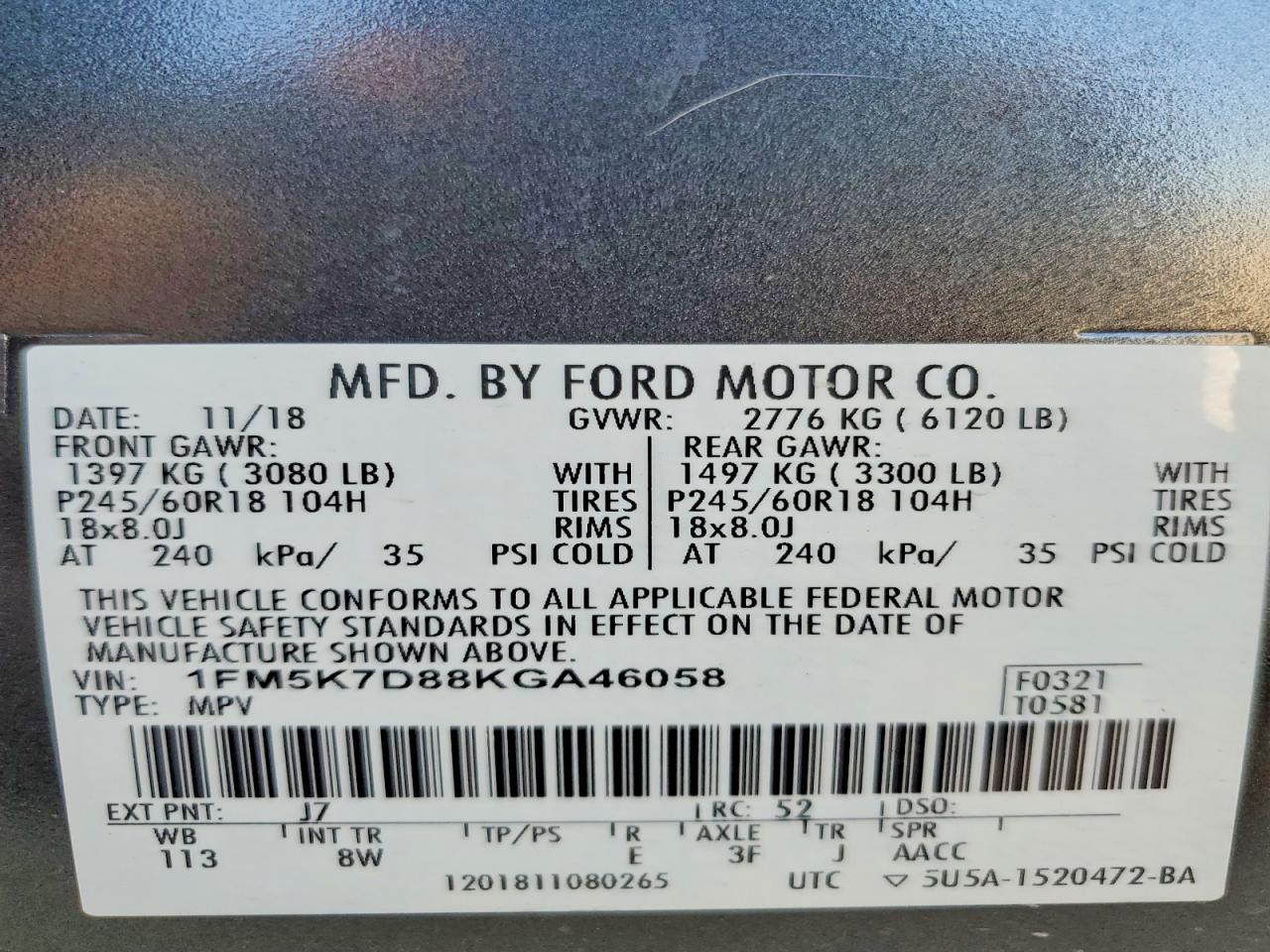 2019 FORD EXPLORER XLT photo 13