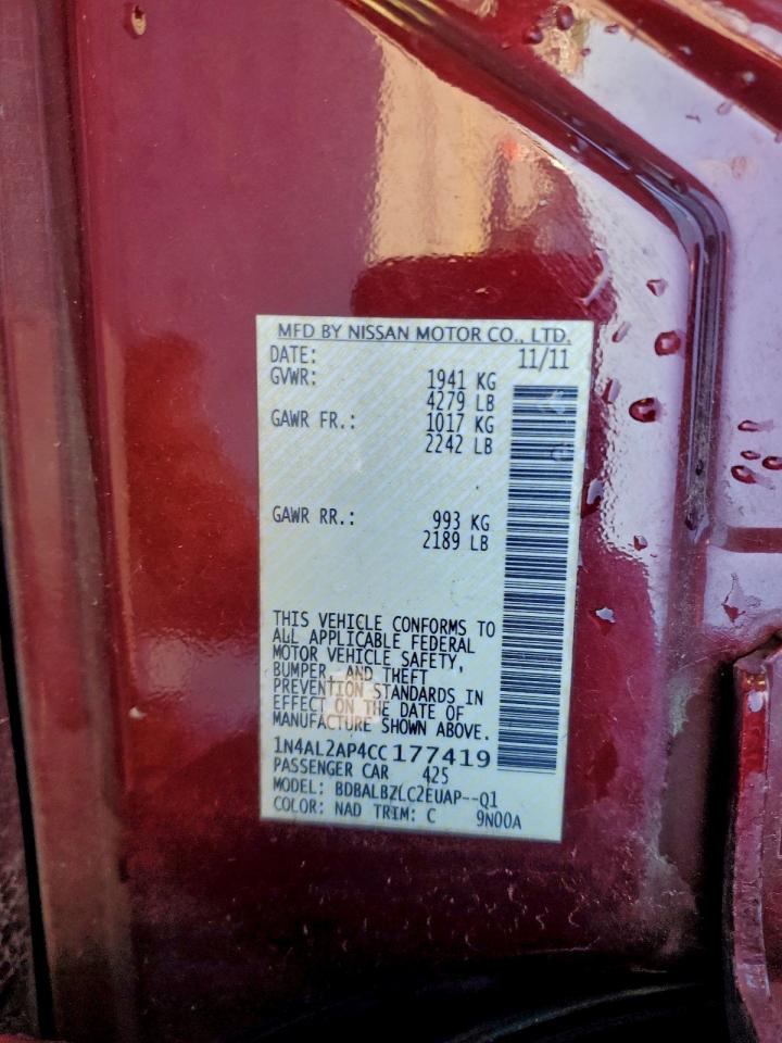 2012 NISSAN ALTIMA 2.5 photo 12
