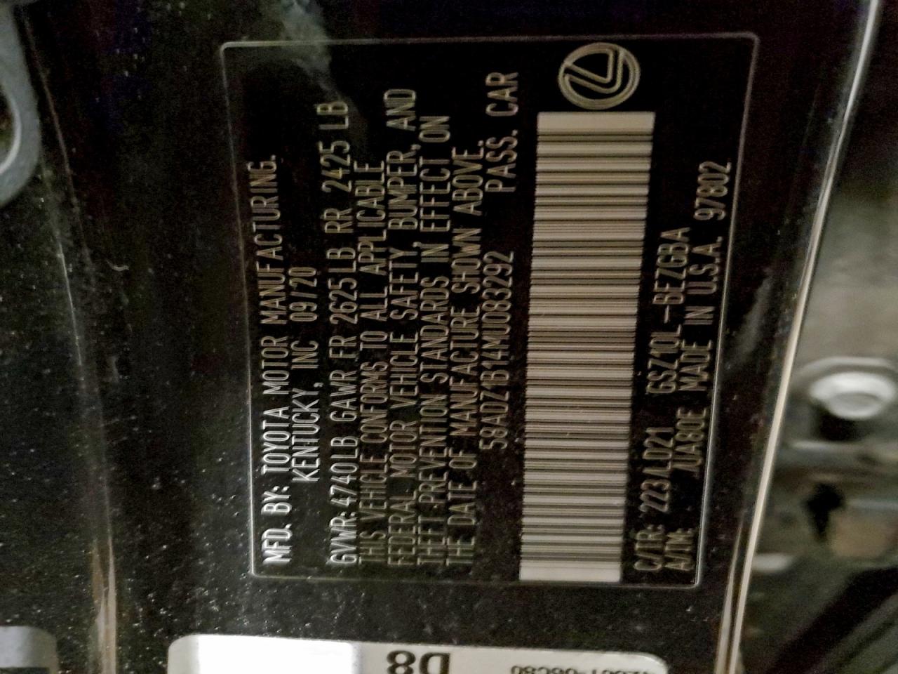 2021 LEXUS ES 350 BASE photo 13