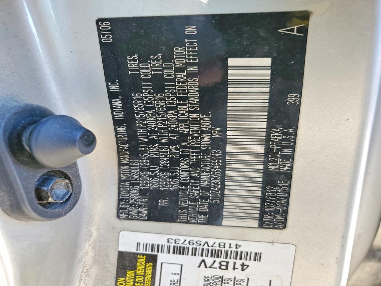2006 TOYOTA SIENNA CE photo 25