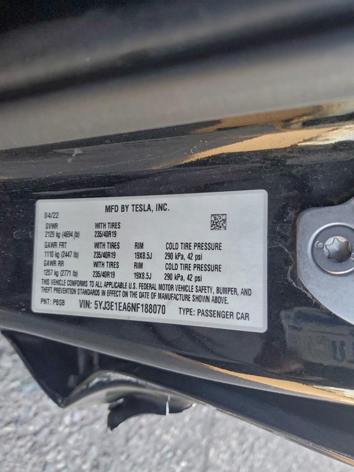 2022 TESLA MODEL 3 photo 12
