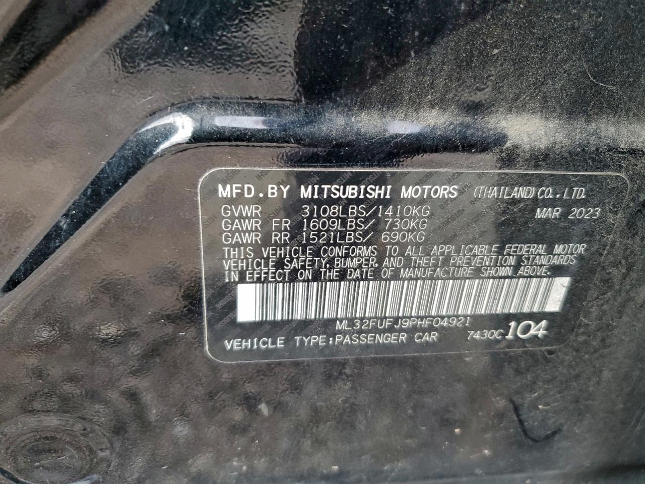 2023 MITSUBISHI MIRAGE G4 ES photo 13