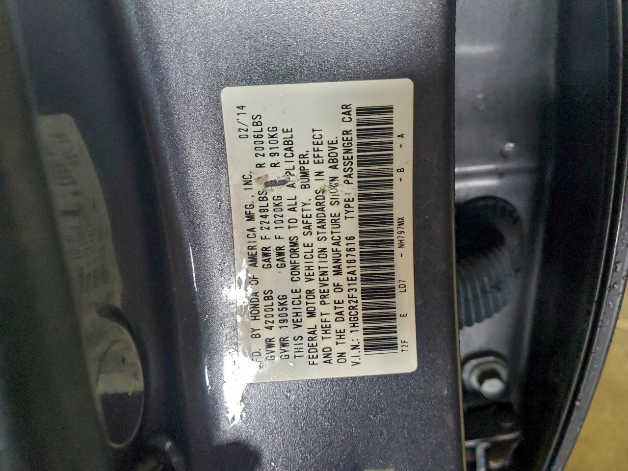 2014 HONDA ACCORD LX photo 12