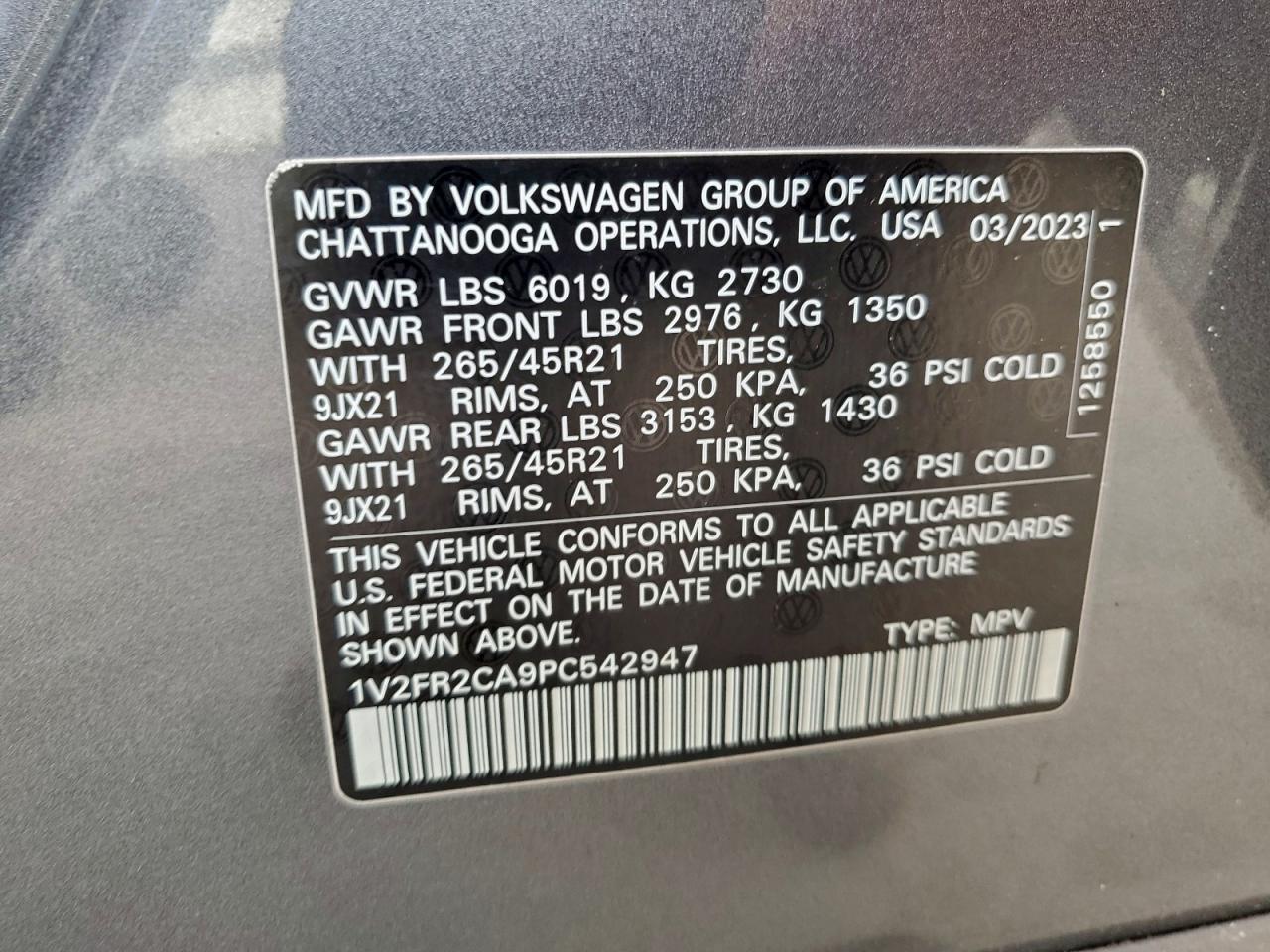 2023 VOLKSWAGEN ATLAS SEL PREMIUM R-LINE photo 37