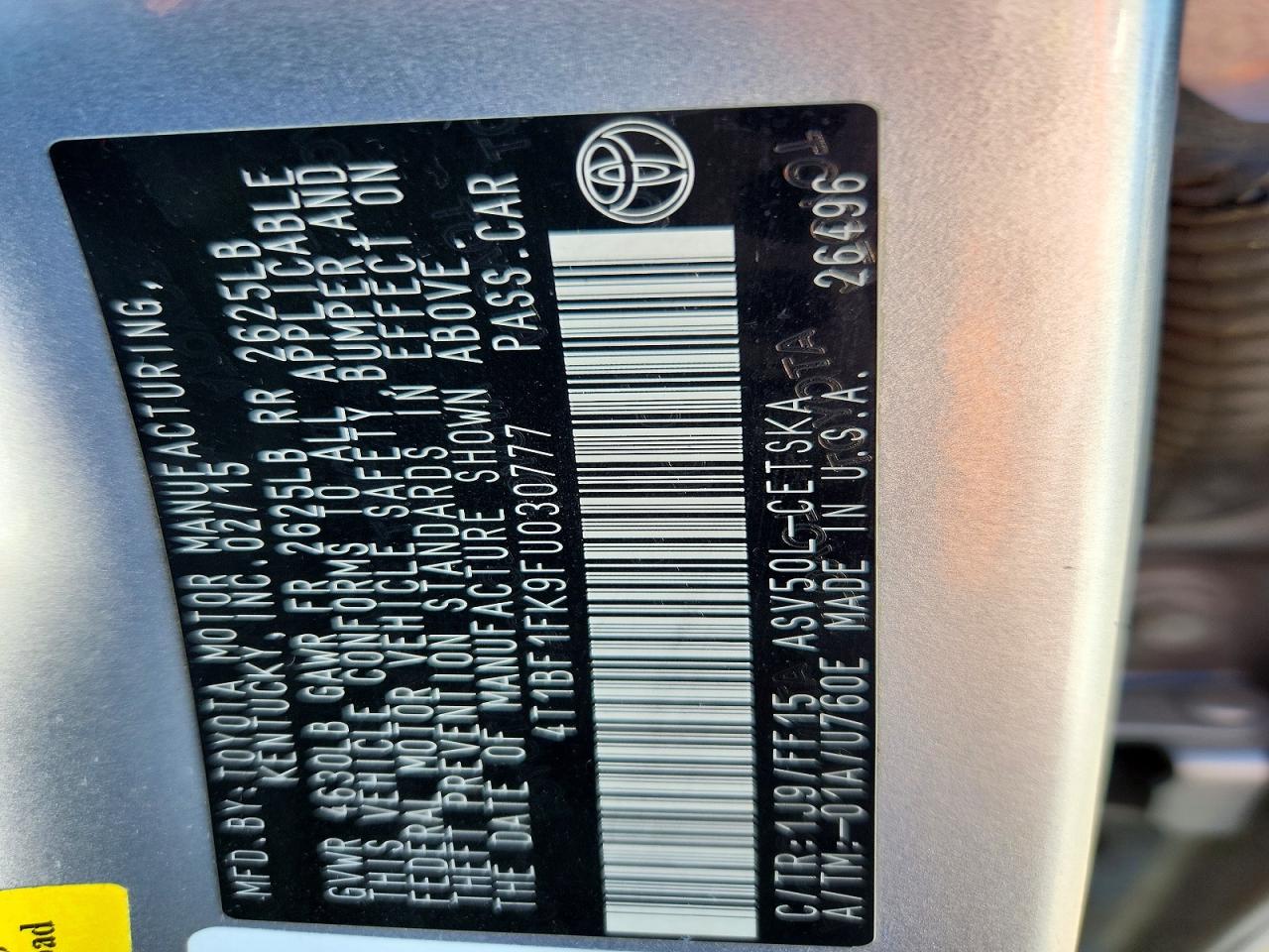 2015 TOYOTA CAMRY SE photo 13