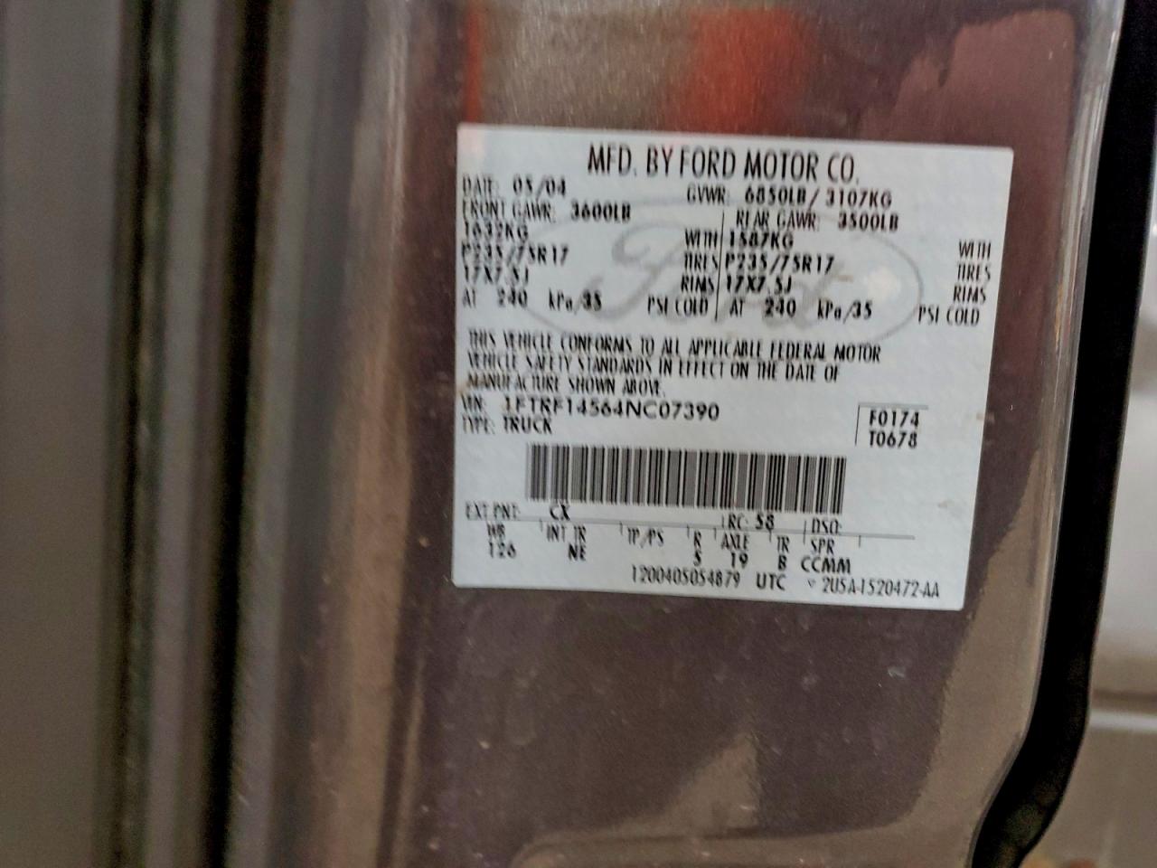 2004 FORD F150 photo 12
