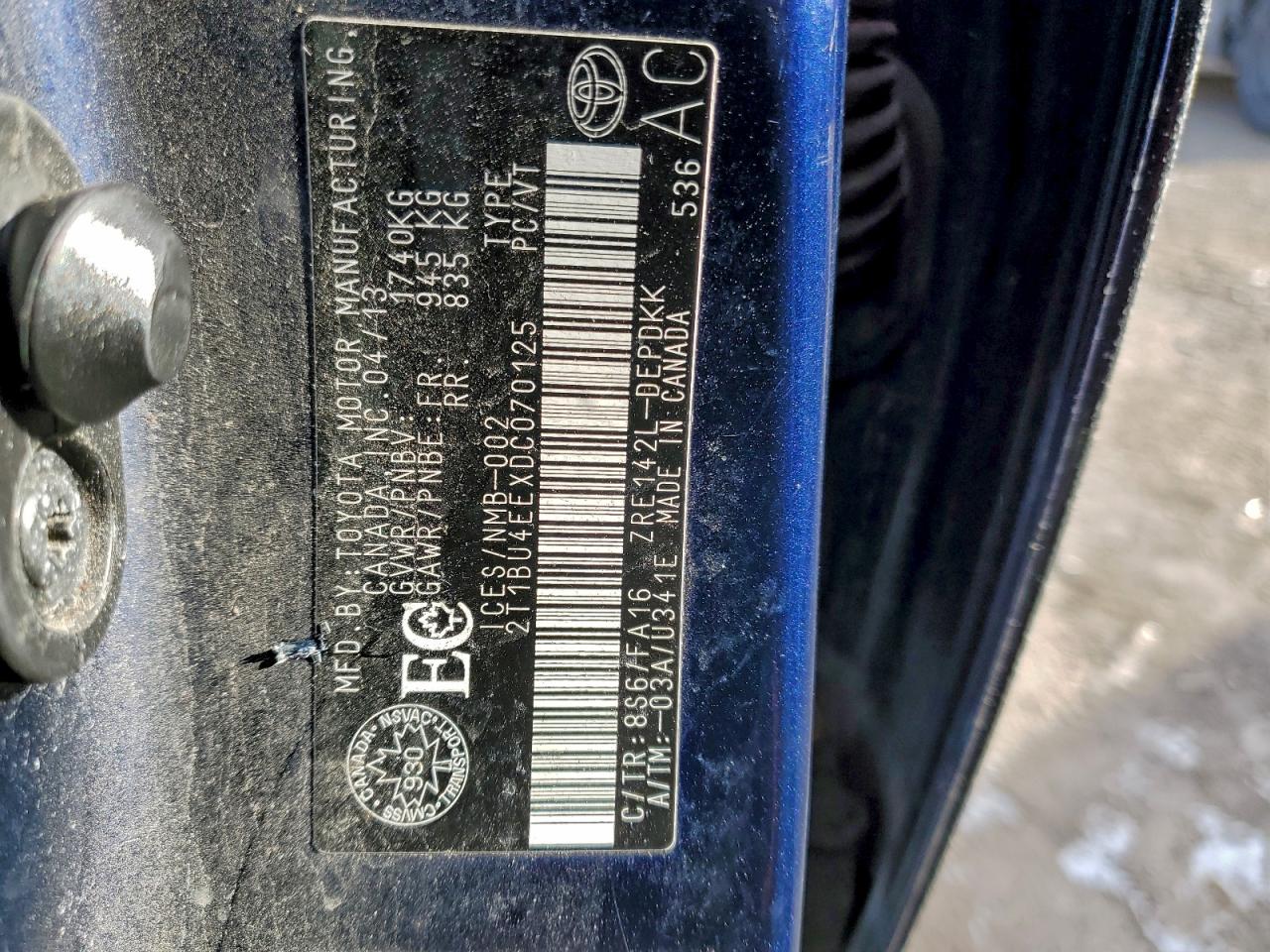 2013 TOYOTA COROLLA BASE photo 13