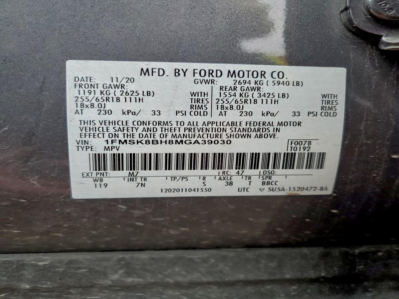 2021 FORD EXPLORER photo 13