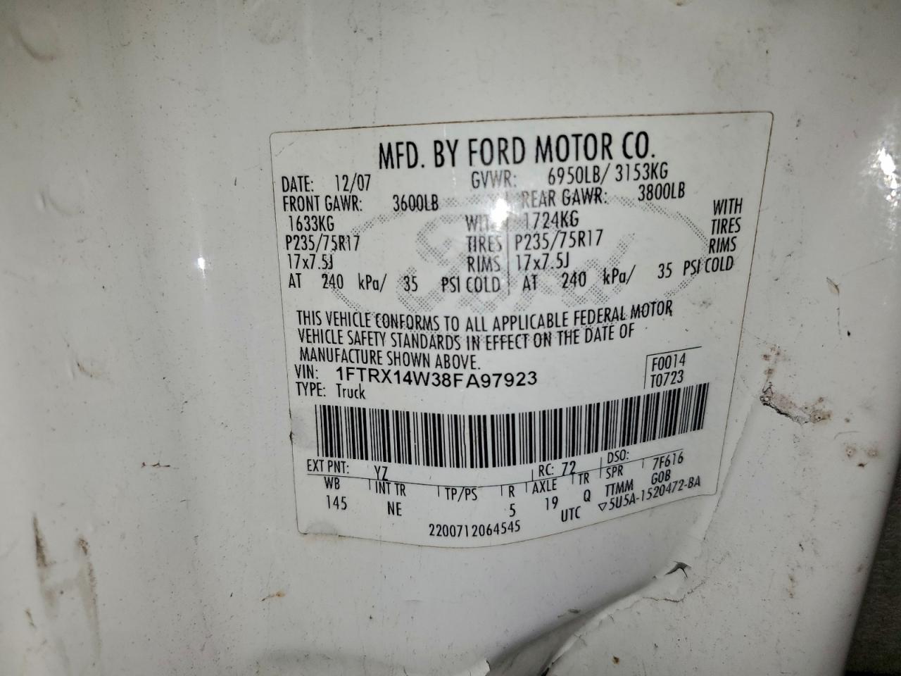 2008 FORD F150 photo 12