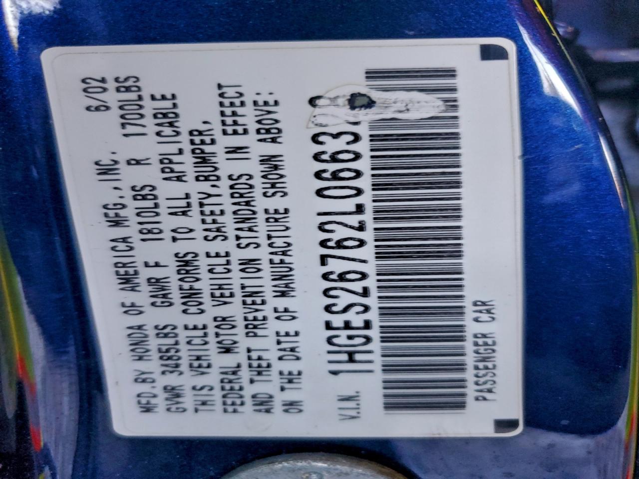 2002 HONDA CIVIC EX photo 13