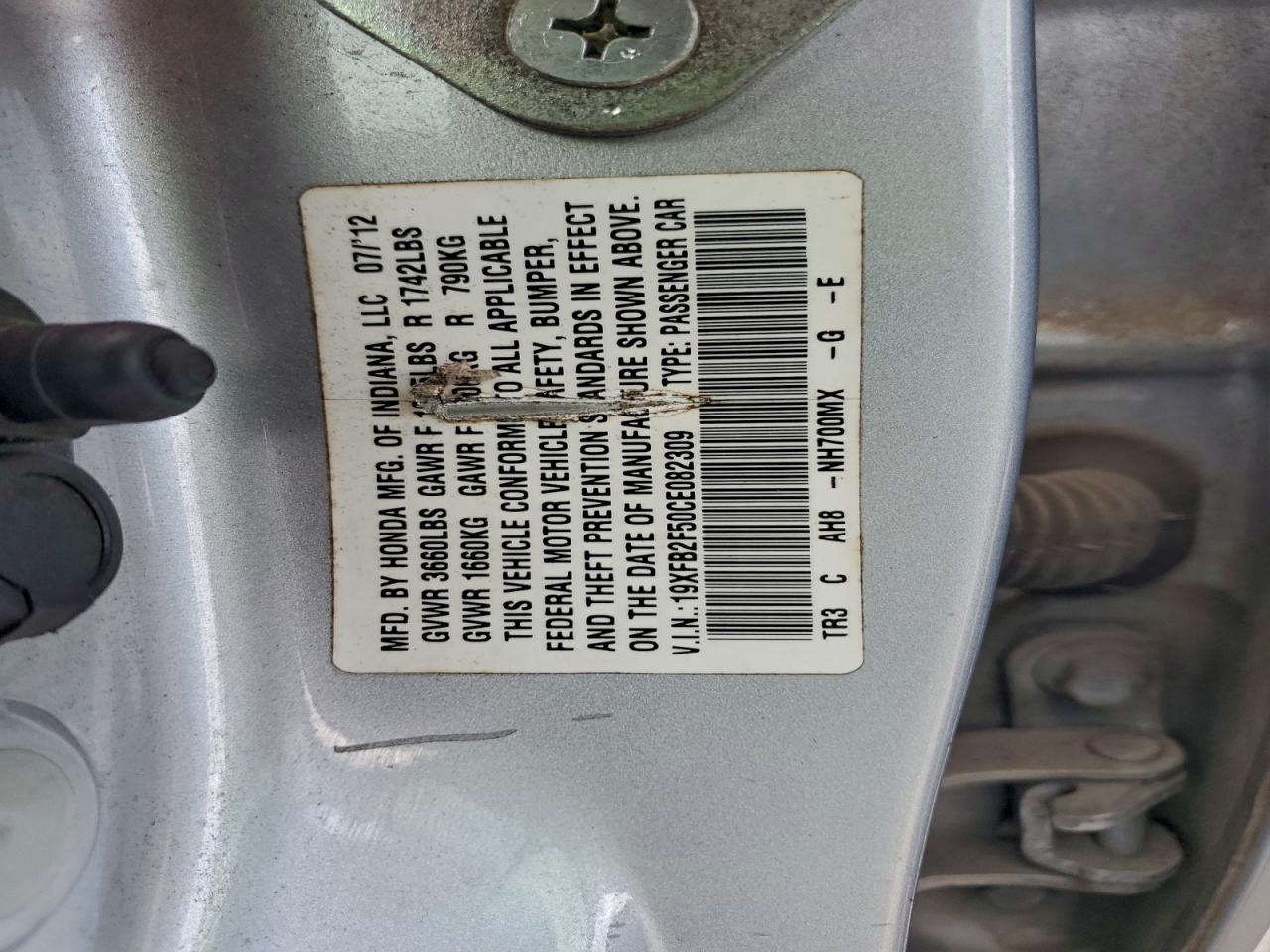 2012 HONDA CIVIC LX photo 13