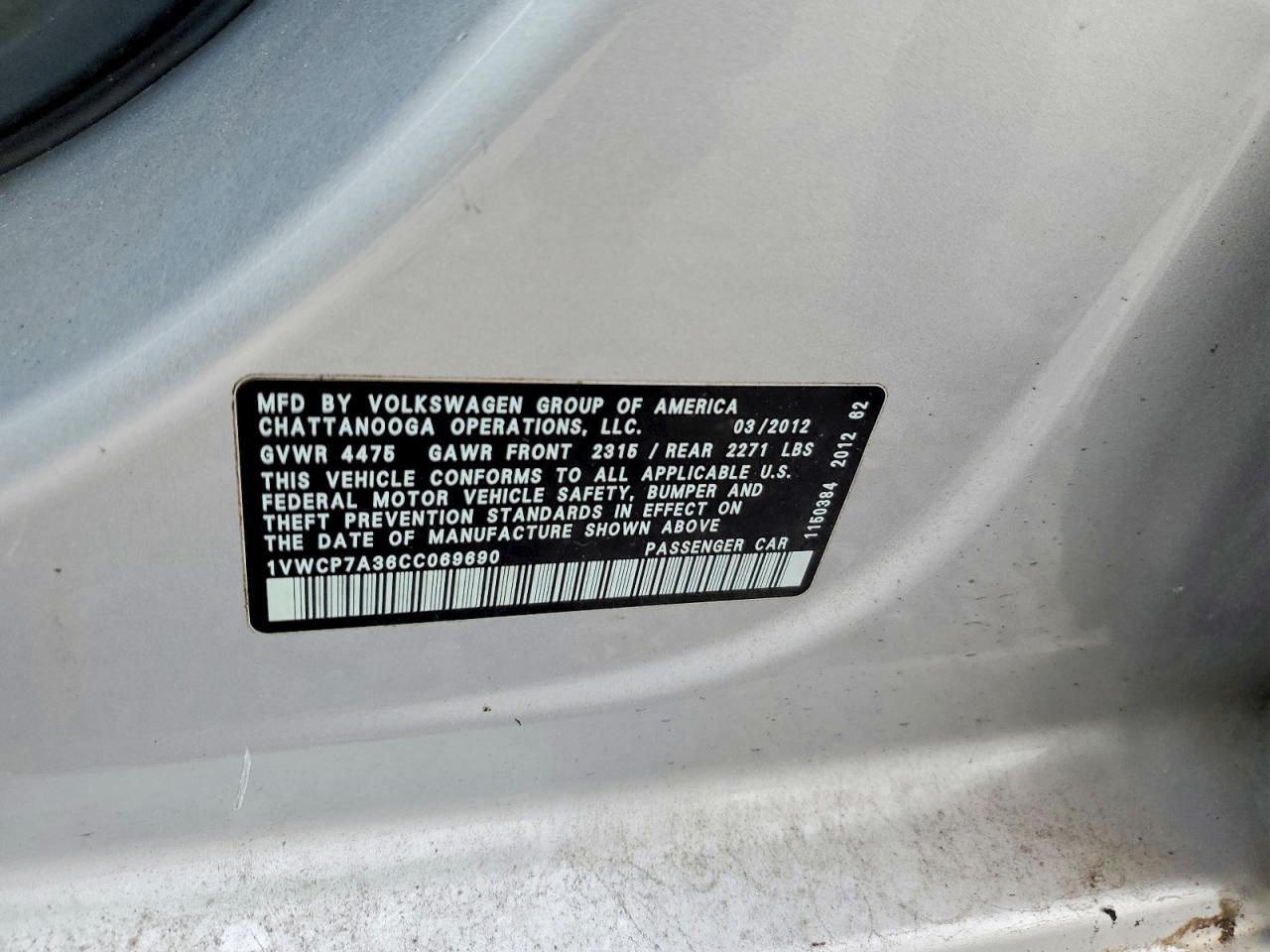 2012 VOLKSWAGEN PASSAT SEL photo 23