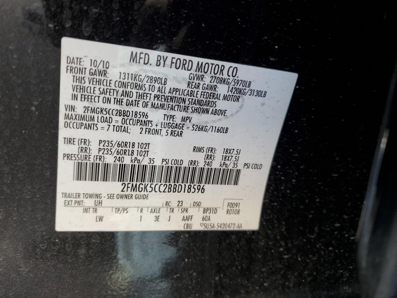 2011 FORD FLEX SEL photo 12