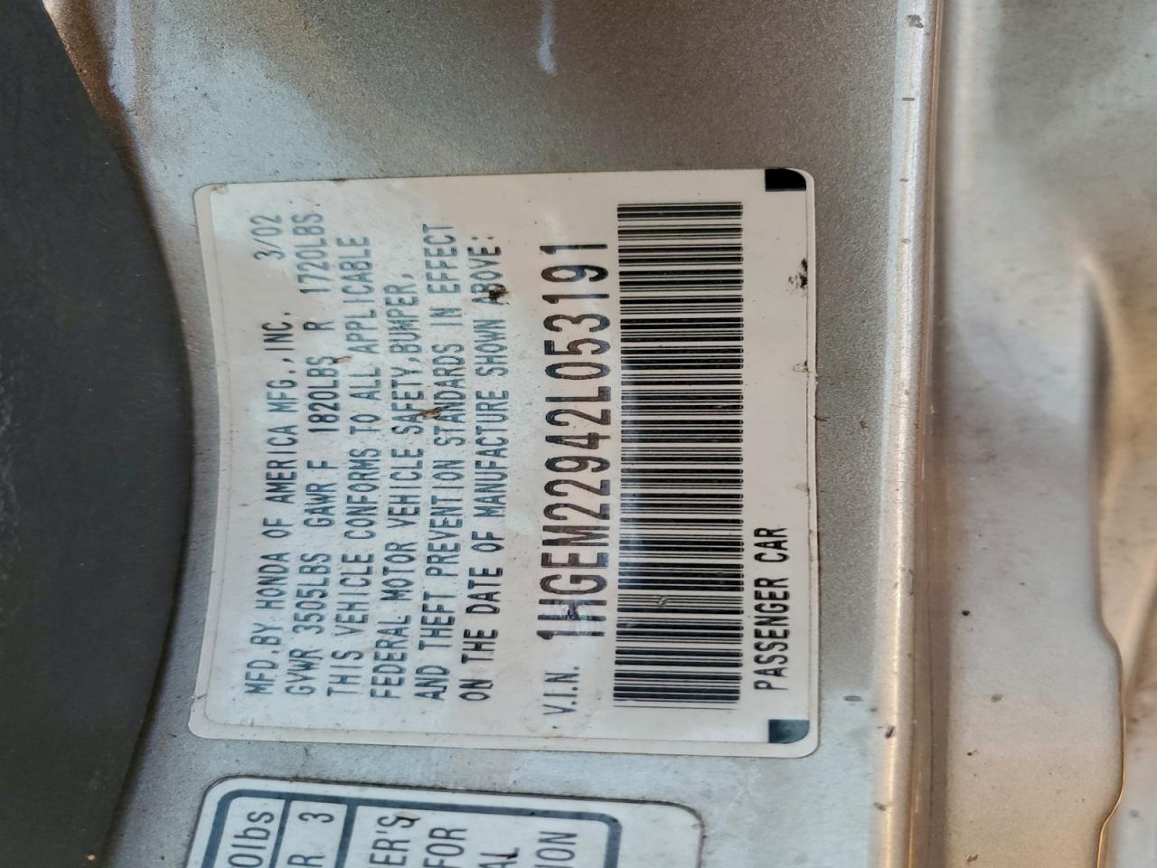 2002 HONDA CIVIC EX photo 12