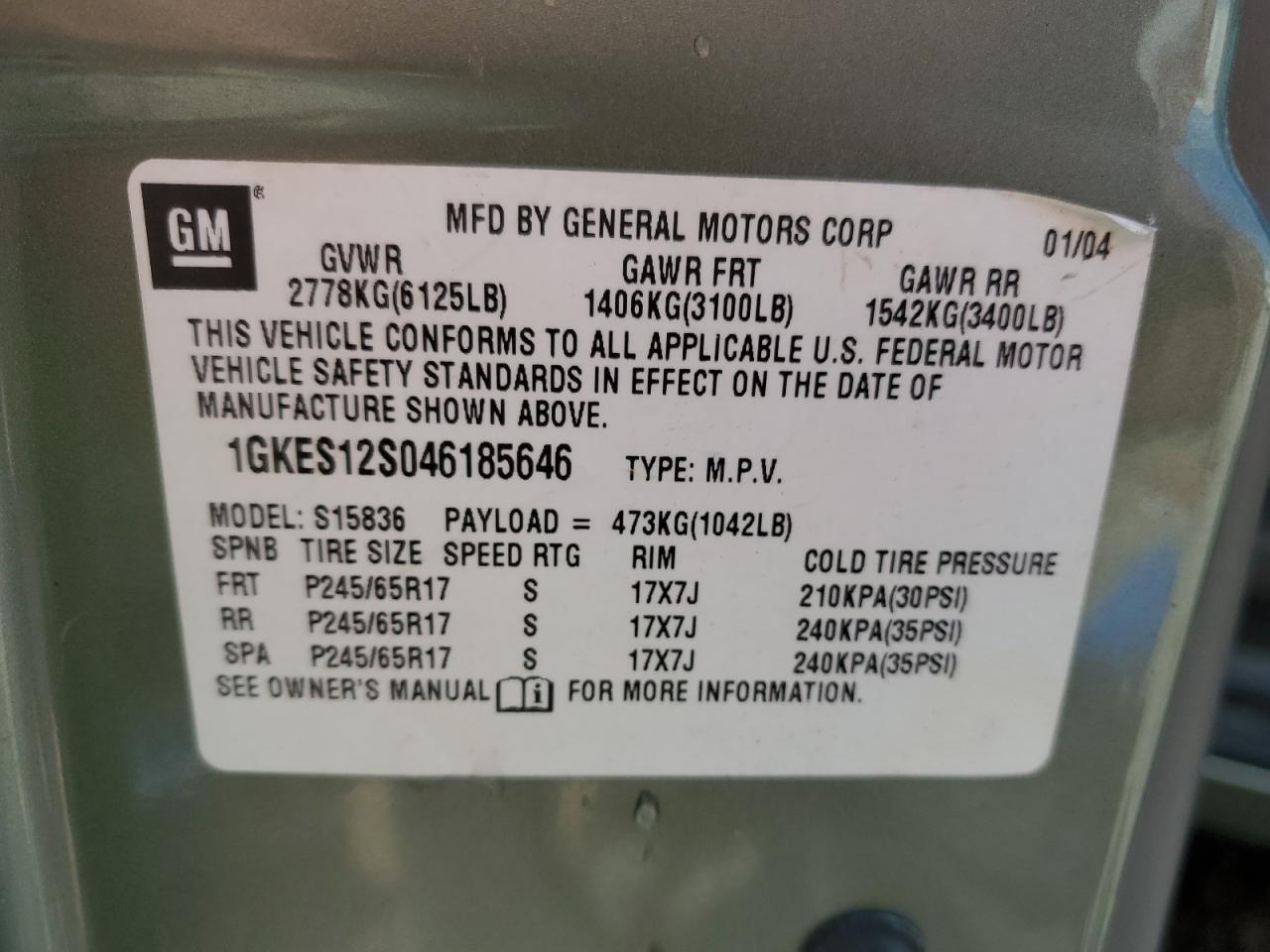 2004 GMC ENVOY XUV photo 12