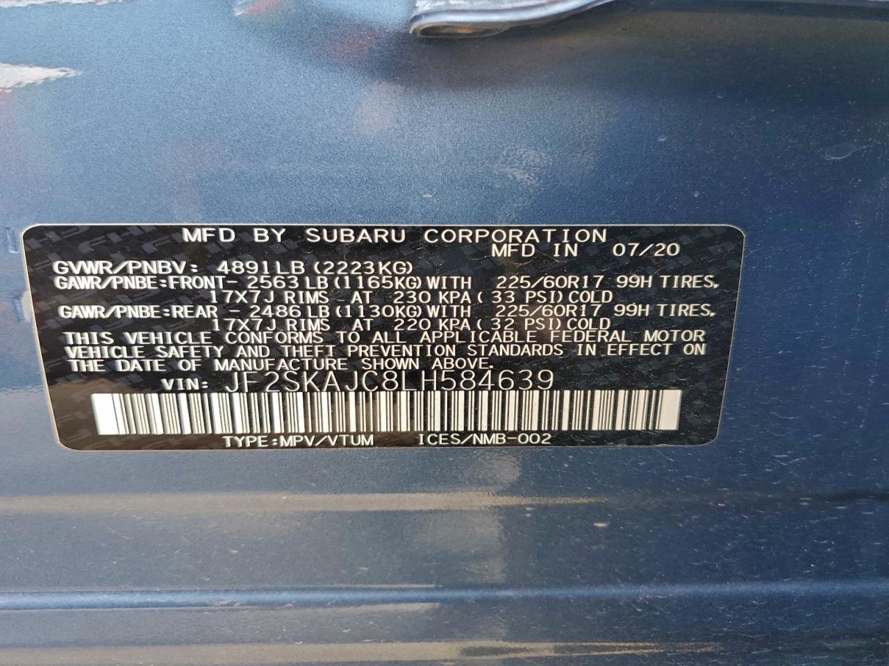 2020 SUBARU FORESTER PREMIUM photo 13