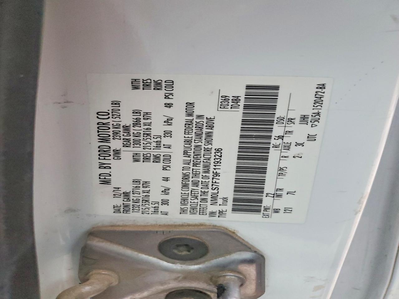 2015 FORD TRANSIT CONNECT XLT photo 13