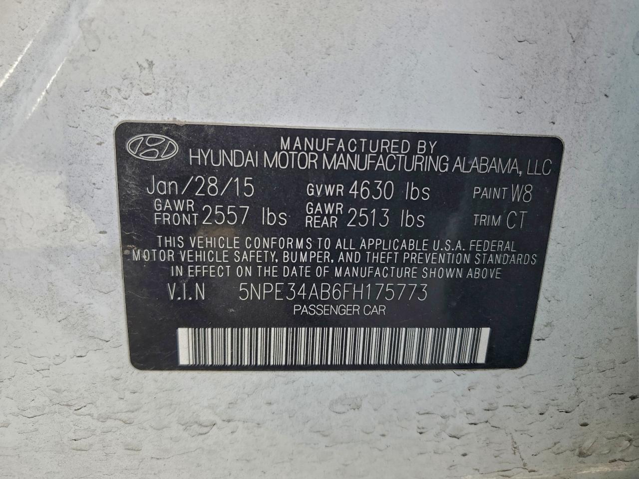 2015 HYUNDAI SONATA SPORT photo 12