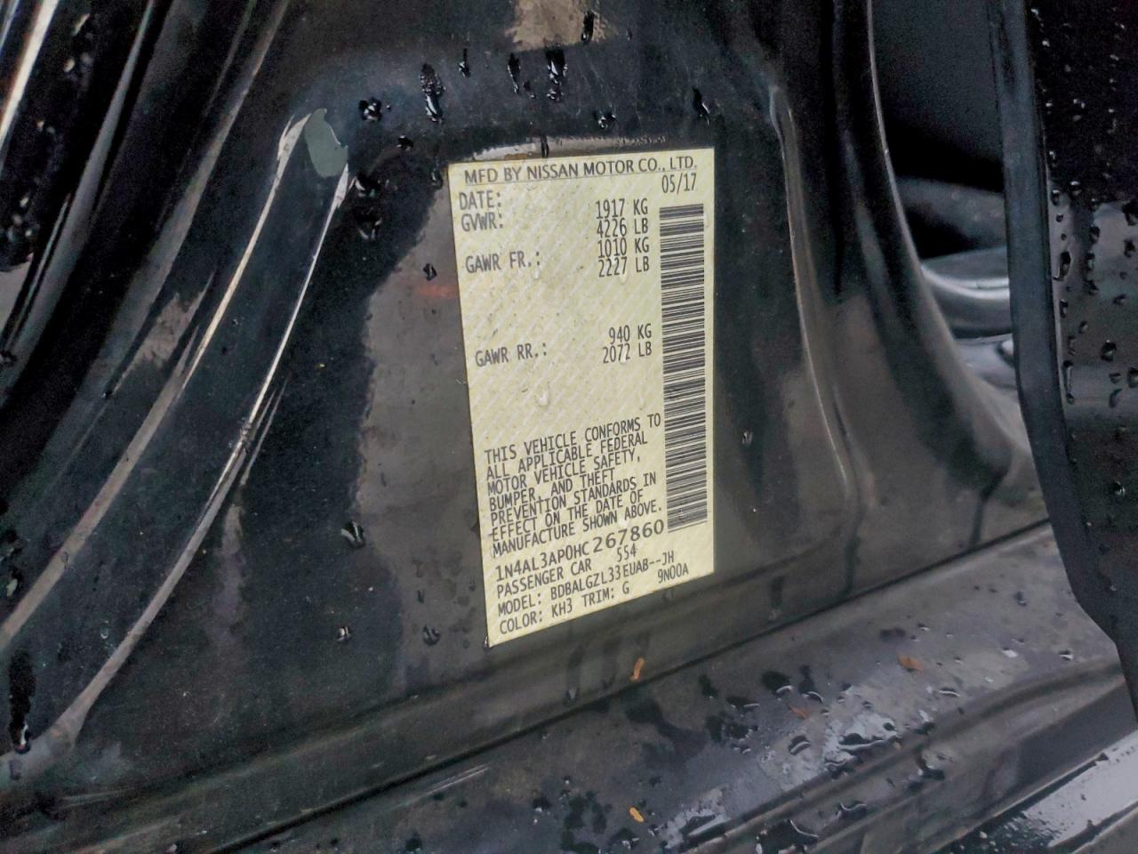 2017 NISSAN ALTIMA 2.5 photo 12